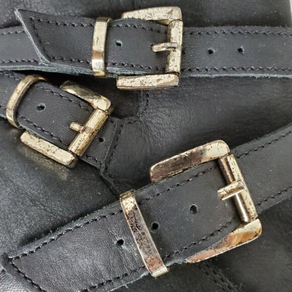 Dune London Black Suede Moto Ankle  Boots Sz 38/7 - Picture 10 of 13